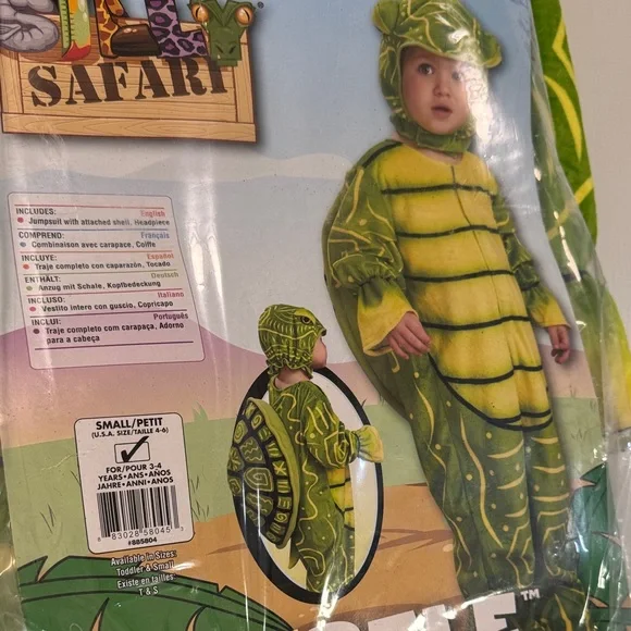 Green Turtle Costume for Kids Size 3-4 - Picture 2 of 7